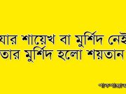 যার শায়েখ বা মুর্শিদ নেই তার মুর্শিদ হলো শয়তান।