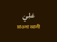 আমি(রাসূল) ও আলী একই নূরের দুই খণ্ড