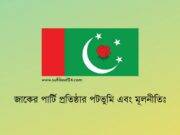 জাকের পার্টি প্রতিষ্ঠার পটভুমি এবং মূলনীতিঃ