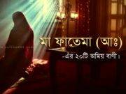 মা ফাতেমা (আঃ) এঁর ২০টি অমিয় বাণী।